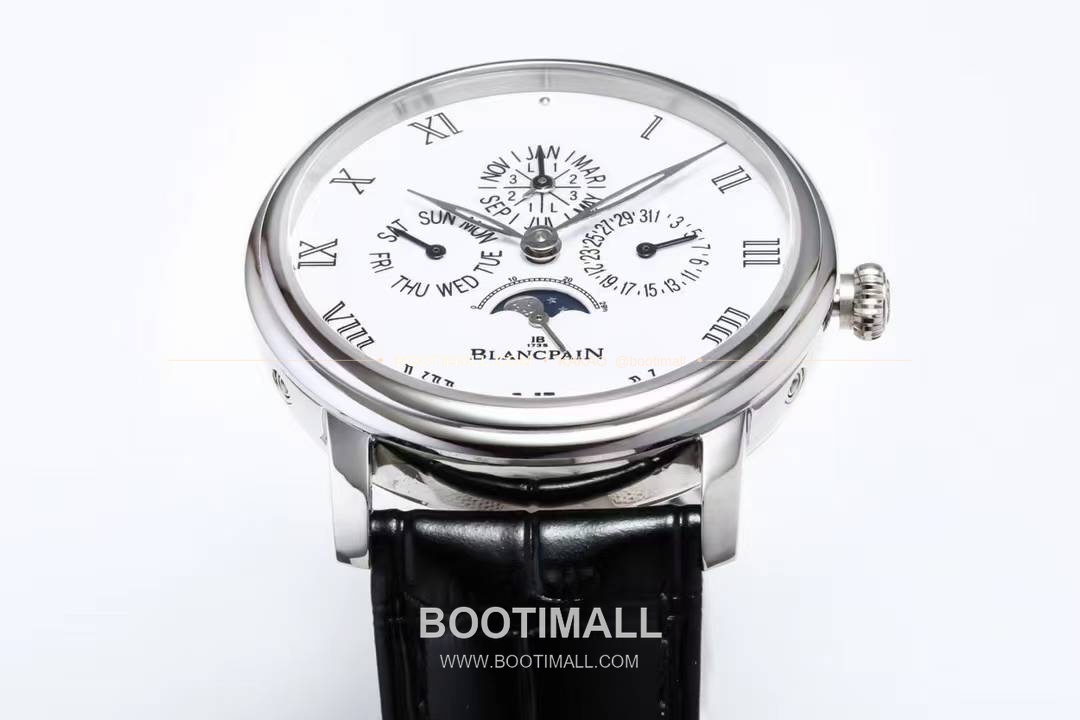 블랑팡 빌레레 퍼페추얼 캘린더 문페이즈 화이트다이얼 오토매틱 Blancpain Villeret Perpetual Calendar Moonphase White Dial Automatic 42mm 5