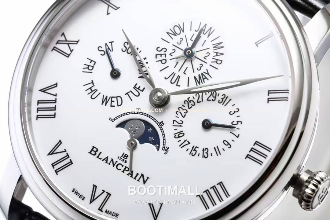 블랑팡 빌레레 퍼페추얼 캘린더 문페이즈 화이트다이얼 오토매틱 Blancpain Villeret Perpetual Calendar Moonphase White Dial Automatic 42mm 6