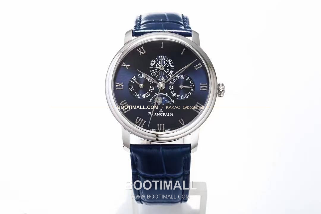 블랑팡 빌레레 퍼페추얼 캘린더 문페이즈 화이트다이얼 오토매틱 Blancpain Villeret Perpetual Calendar Moonphase White Dial Automatic 42mm 1