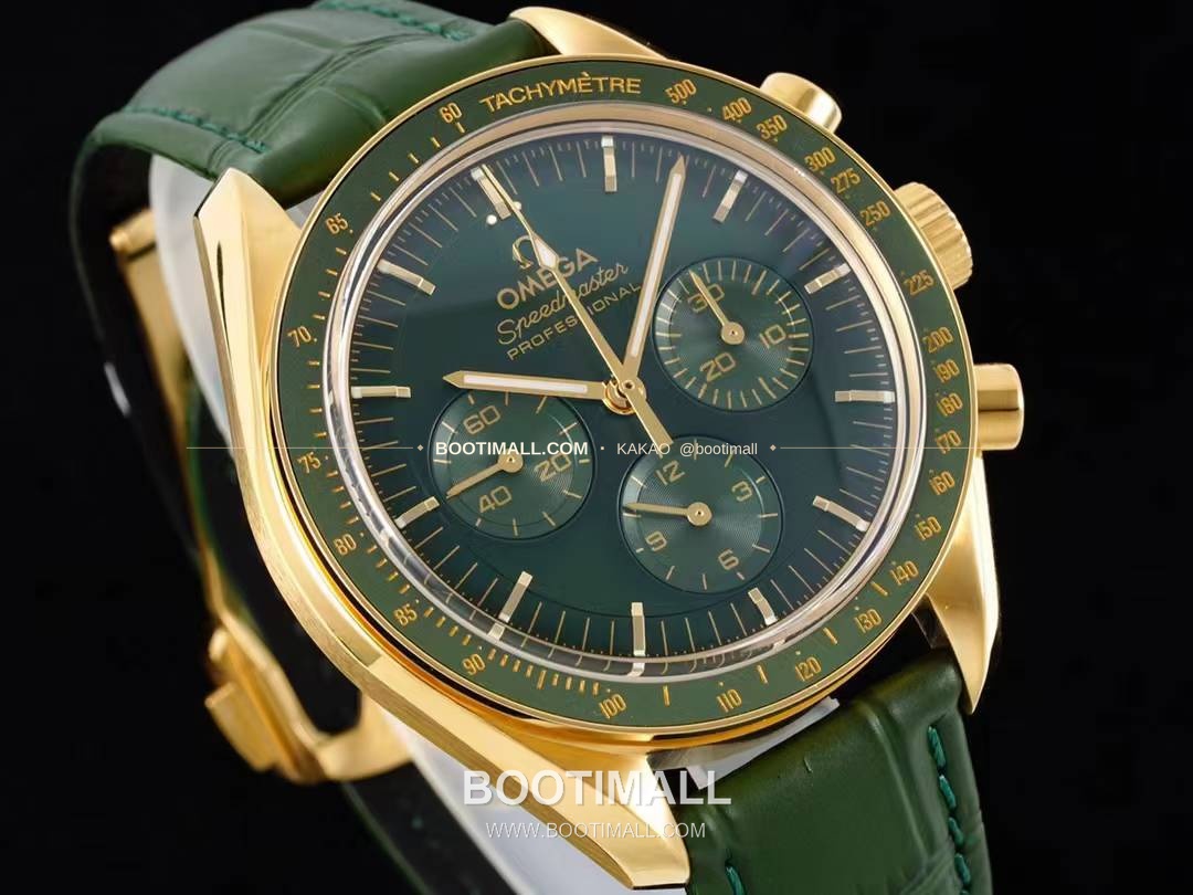 오메가 스피드마스터 문워치 그린 골드 크로노그래프 오토매틱 Omega Speedmaster Moonwatch Green Gold Chronograph Automatic 42mm 3