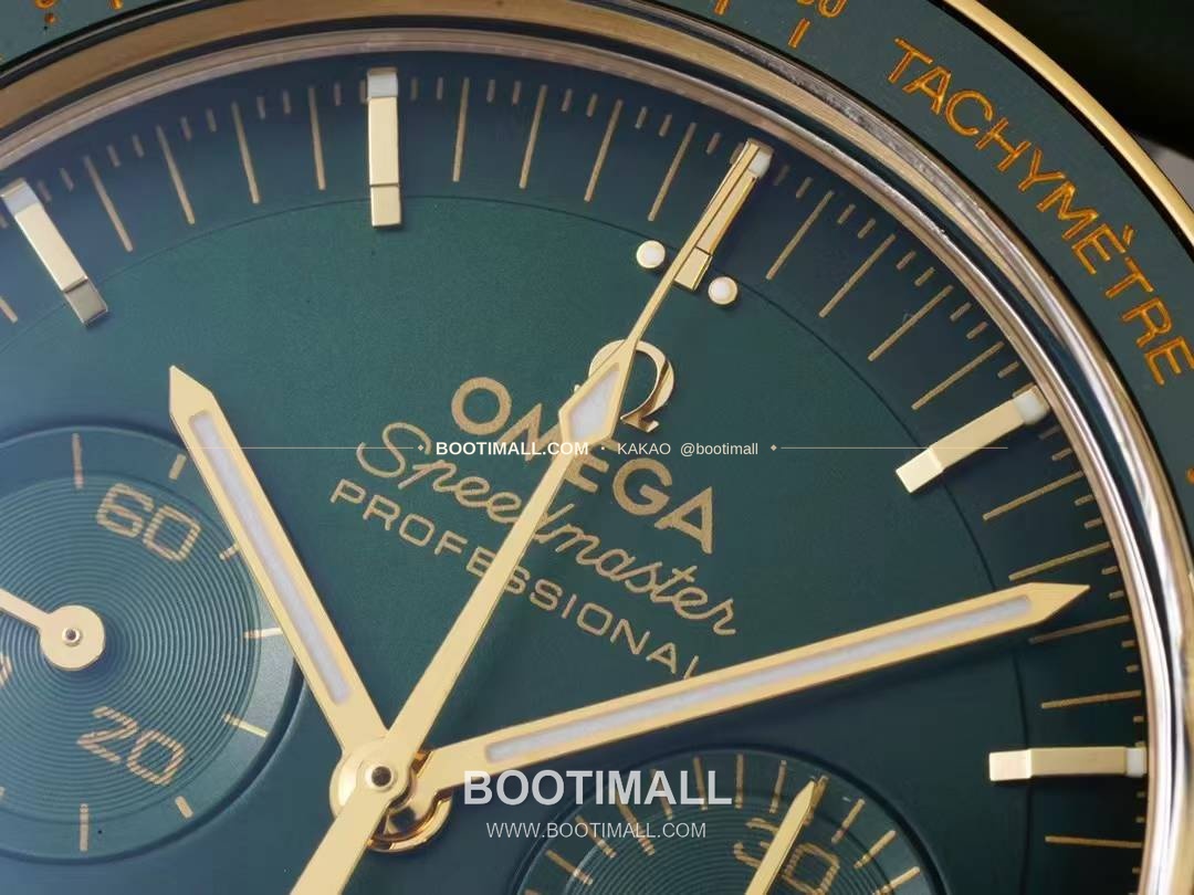 오메가 스피드마스터 문워치 그린 골드 크로노그래프 오토매틱 Omega Speedmaster Moonwatch Green Gold Chronograph Automatic 42mm 4