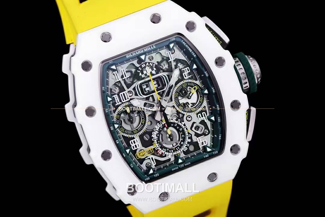 리차드밀 RM11-FM 플라이백 크로노그래프 카본 세라믹 스켈레톤 오토매틱 Richard Mille RM11-FM Flyback Chronograph Carbon Ceramic Skeleton Automatic 50mm 4