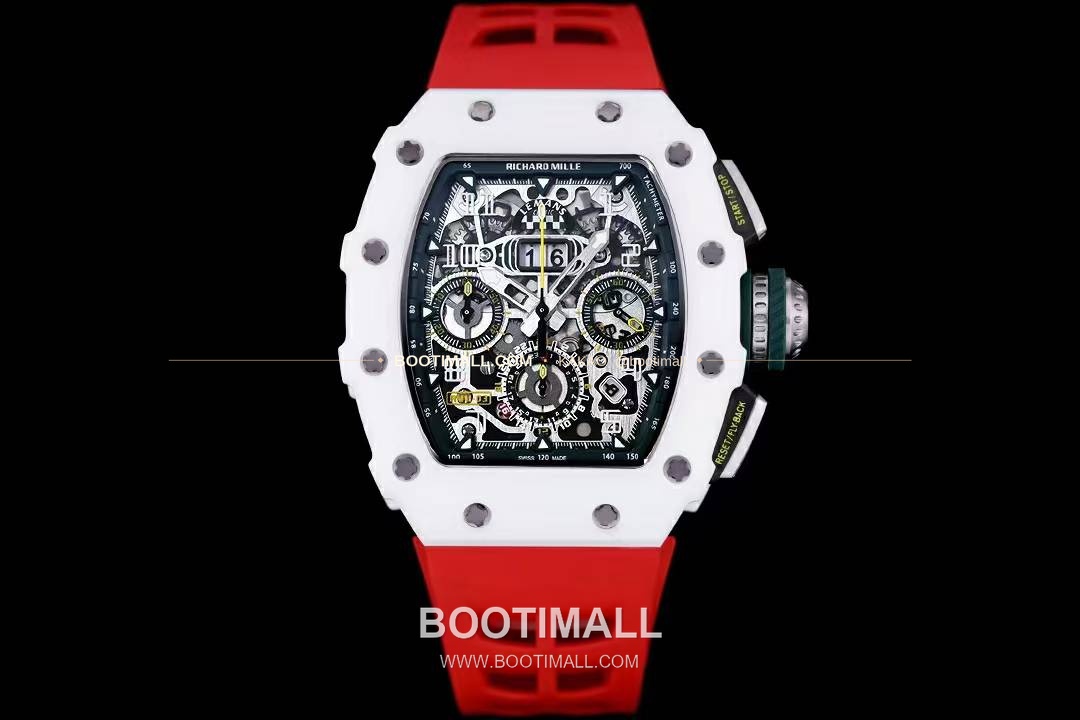 리차드밀 RM11-FM 플라이백 크로노그래프 카본 세라믹 스켈레톤 오토매틱 Richard Mille RM11-FM Flyback Chronograph Carbon Ceramic Skeleton Automatic 50mm 1