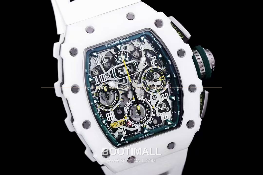 리차드밀 RM11-FM 플라이백 크로노그래프 카본 세라믹 스켈레톤 오토매틱 Richard Mille RM11-FM Flyback Chronograph Carbon Ceramic Skeleton Automatic 50mm 4