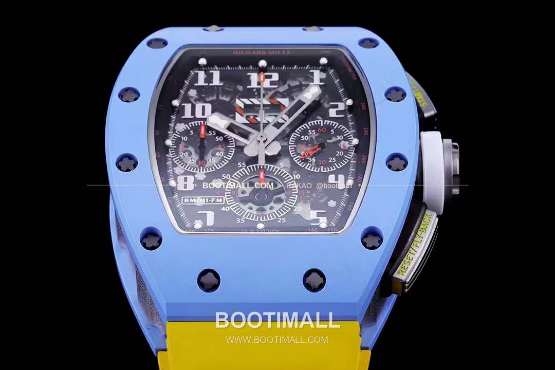 리차드밀 RM11-FM 플라이백 크로노그래프 카본 세라믹 스켈레톤 오토매틱 Richard Mille RM11-FM Flyback Chronograph Carbon Ceramic Skeleton Automatic 50mm 3