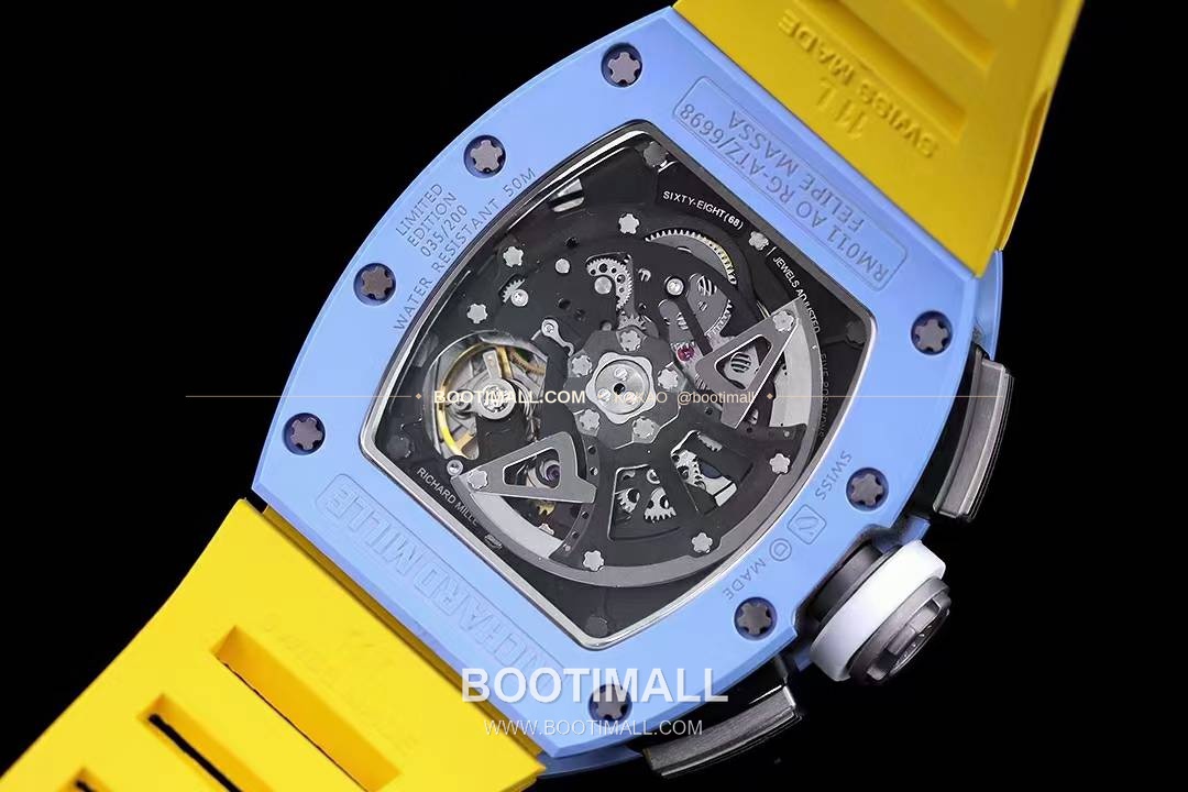 리차드밀 RM11-FM 플라이백 크로노그래프 카본 세라믹 스켈레톤 오토매틱 Richard Mille RM11-FM Flyback Chronograph Carbon Ceramic Skeleton Automatic 50mm 7