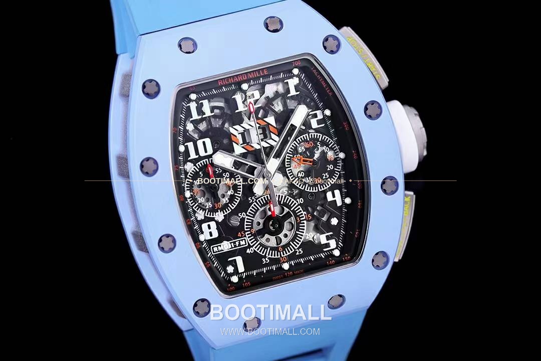 리차드밀 RM11-FM 플라이백 크로노그래프 카본 세라믹 스켈레톤 오토매틱 Richard Mille RM11-FM Flyback Chronograph Carbon Ceramic Skeleton Automatic 50mm 4