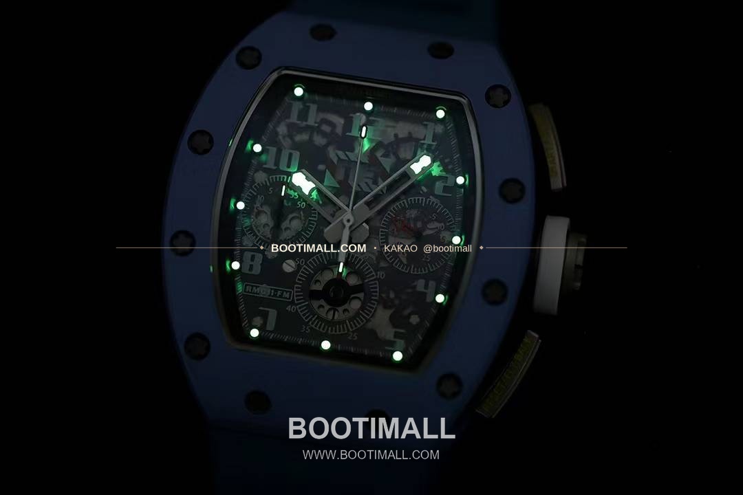 리차드밀 RM11-FM 플라이백 크로노그래프 카본 세라믹 스켈레톤 오토매틱 Richard Mille RM11-FM Flyback Chronograph Carbon Ceramic Skeleton Automatic 50mm 9