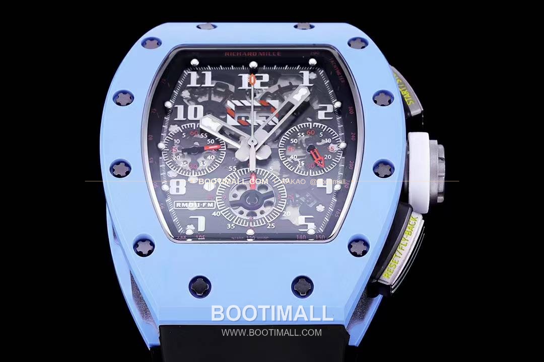 리차드밀 RM11-FM 플라이백 크로노그래프 카본 세라믹 스켈레톤 오토매틱 Richard Mille RM11-FM Flyback Chronograph Carbon Ceramic Skeleton Automatic 50mm 3