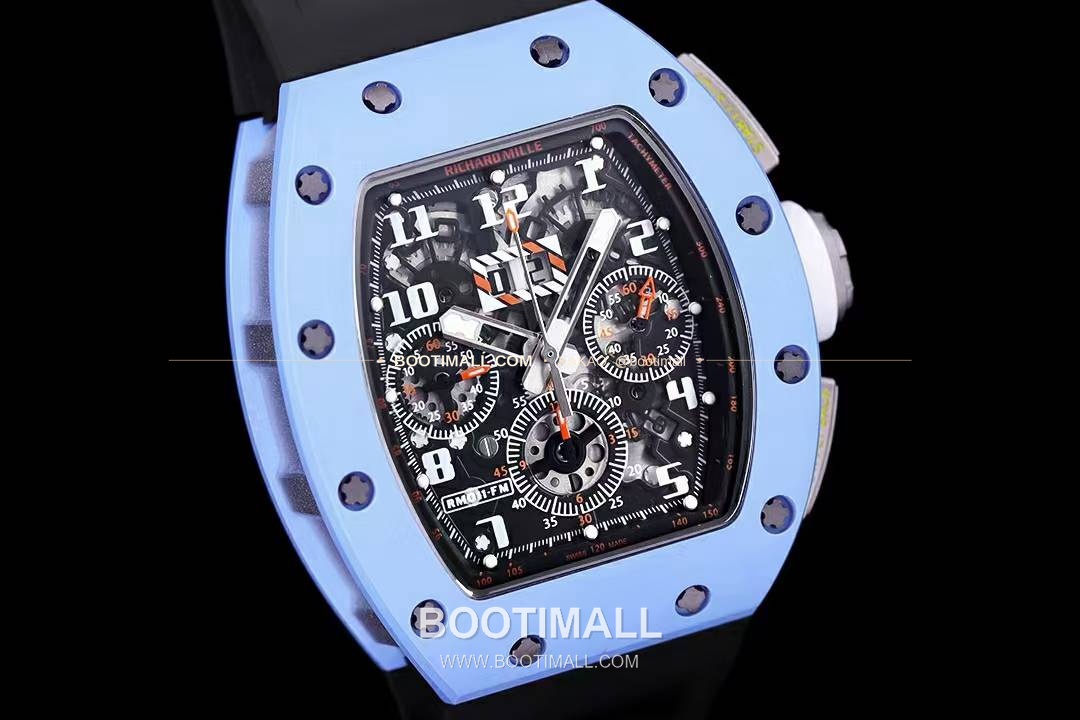 리차드밀 RM11-FM 플라이백 크로노그래프 카본 세라믹 스켈레톤 오토매틱 Richard Mille RM11-FM Flyback Chronograph Carbon Ceramic Skeleton Automatic 50mm 4