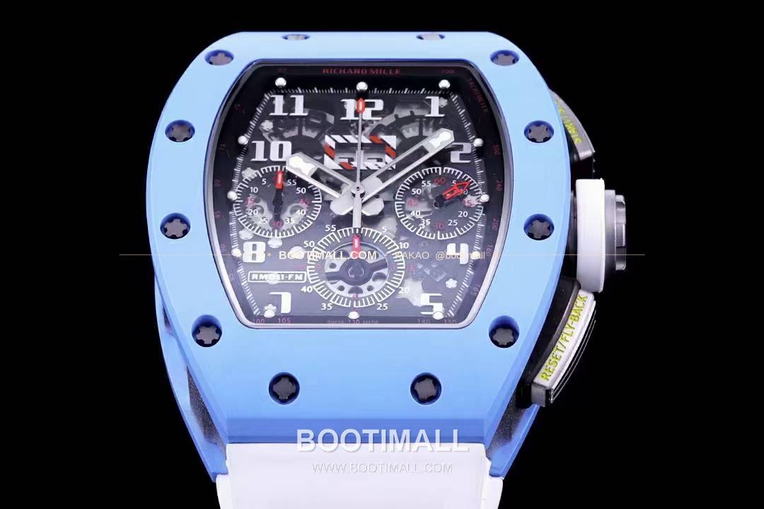 리차드밀 RM11-FM 플라이백 크로노그래프 카본 세라믹 스켈레톤 오토매틱 Richard Mille RM11-FM Flyback Chronograph Carbon Ceramic Skeleton Automatic 50mm 3