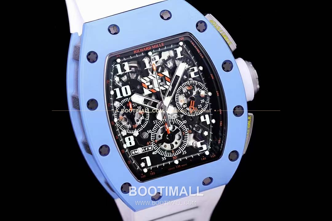 리차드밀 RM11-FM 플라이백 크로노그래프 카본 세라믹 스켈레톤 오토매틱 Richard Mille RM11-FM Flyback Chronograph Carbon Ceramic Skeleton Automatic 50mm 4