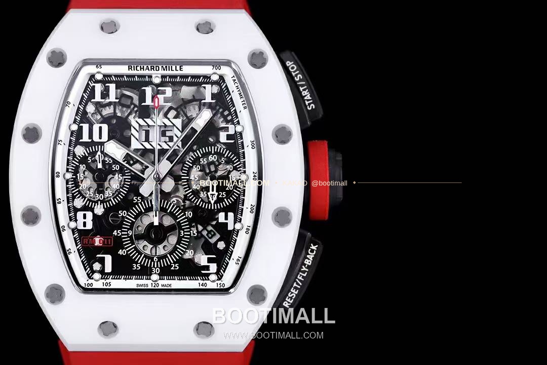 리차드밀 RM11-FM 플라이백 크로노그래프 카본 세라믹 스켈레톤 오토매틱 Richard Mille RM11-FM Flyback Chronograph Carbon Ceramic Skeleton Automatic 50mm 2