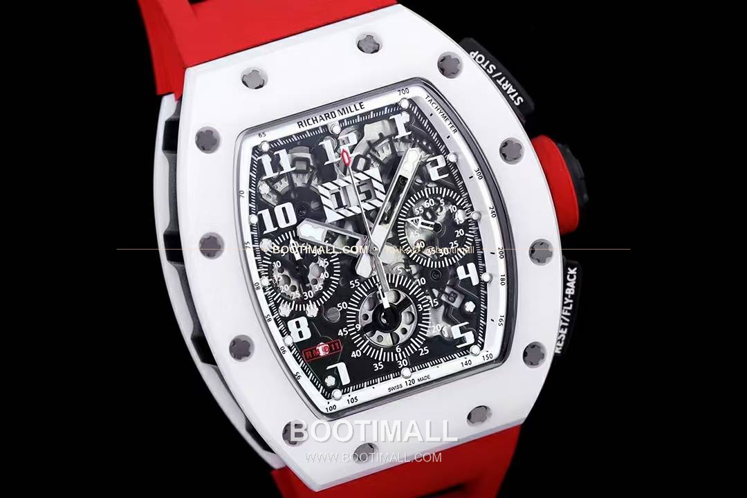 리차드밀 RM11-FM 플라이백 크로노그래프 카본 세라믹 스켈레톤 오토매틱 Richard Mille RM11-FM Flyback Chronograph Carbon Ceramic Skeleton Automatic 50mm 4