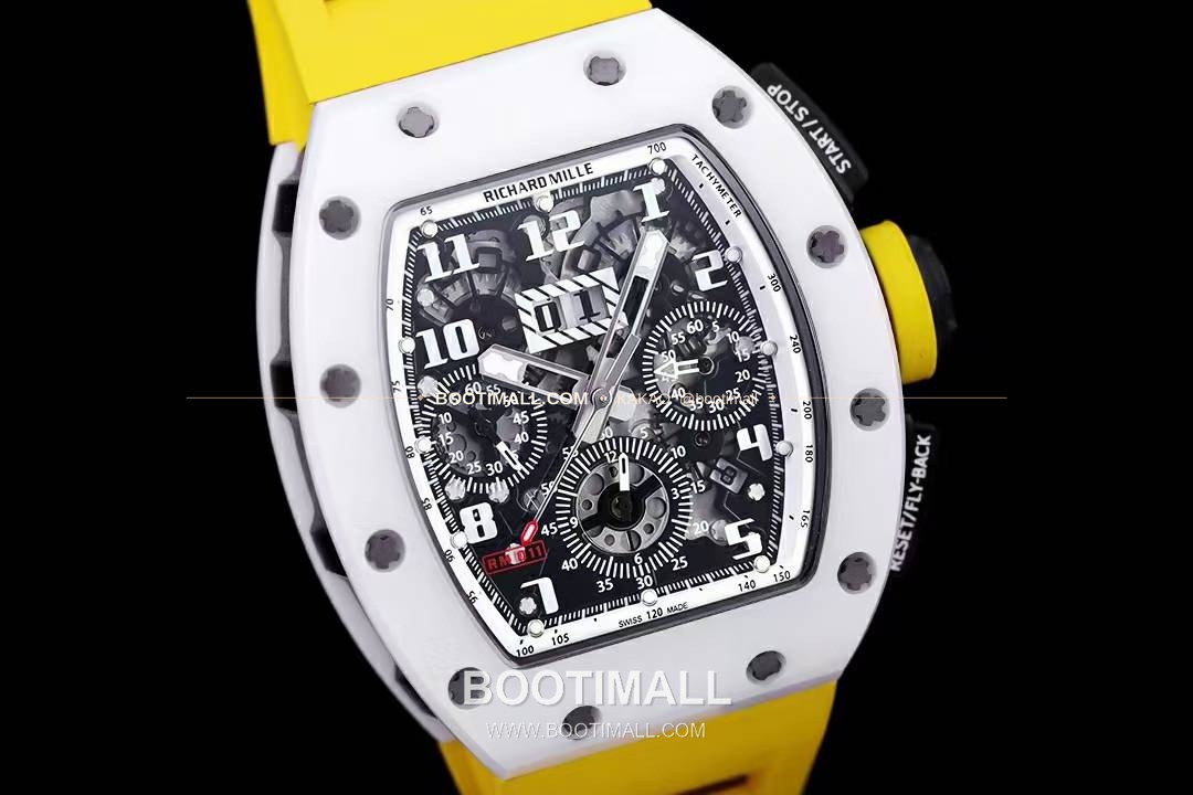 리차드밀 RM11-FM 플라이백 크로노그래프 카본 세라믹 스켈레톤 오토매틱 Richard Mille RM11-FM Flyback Chronograph Carbon Ceramic Skeleton Automatic 50mm 4