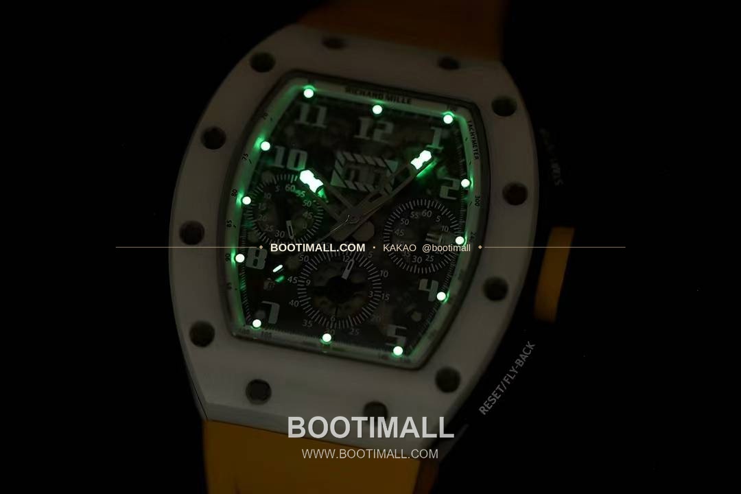 리차드밀 RM11-FM 플라이백 크로노그래프 카본 세라믹 스켈레톤 오토매틱 Richard Mille RM11-FM Flyback Chronograph Carbon Ceramic Skeleton Automatic 50mm 9