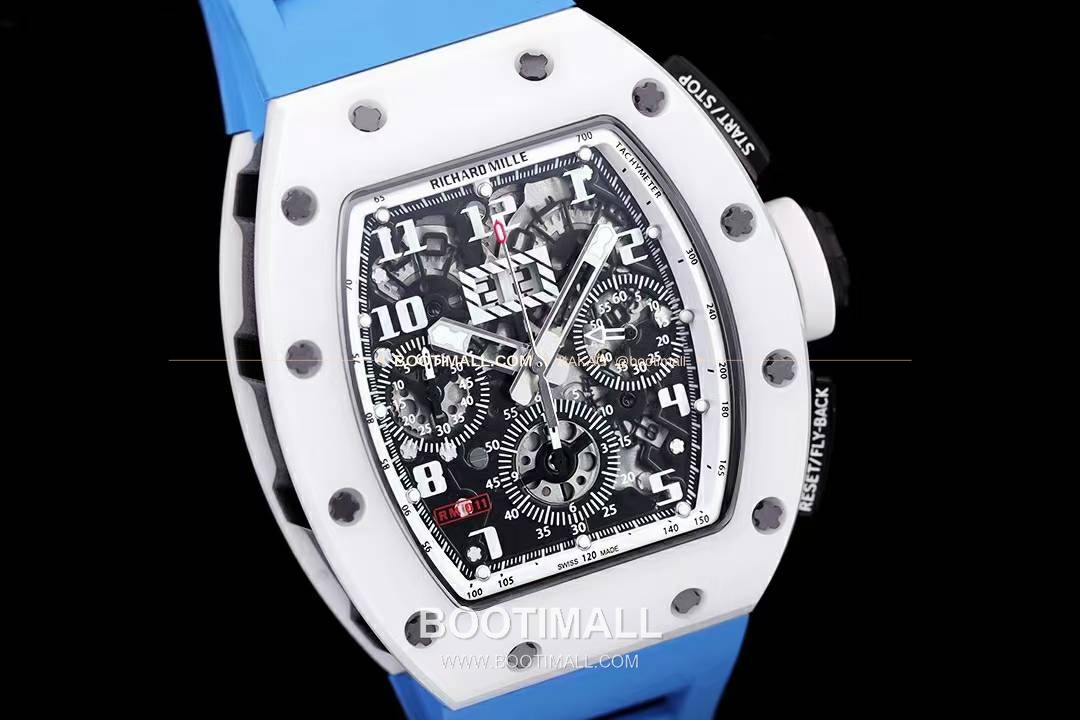 리차드밀 RM11-FM 플라이백 크로노그래프 카본 세라믹 스켈레톤 오토매틱 Richard Mille RM11-FM Flyback Chronograph Carbon Ceramic Skeleton Automatic 50mm 4