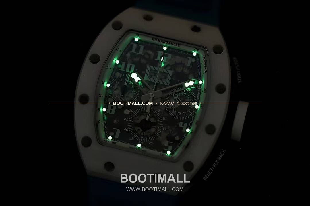 리차드밀 RM11-FM 플라이백 크로노그래프 카본 세라믹 스켈레톤 오토매틱 Richard Mille RM11-FM Flyback Chronograph Carbon Ceramic Skeleton Automatic 50mm 9