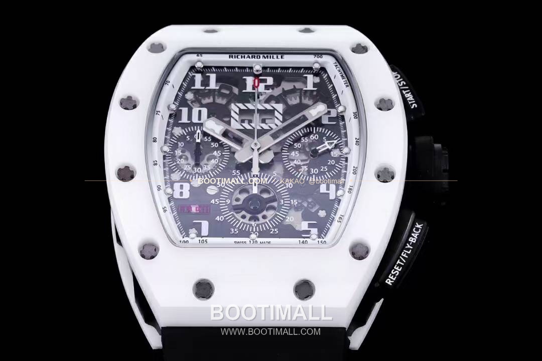 리차드밀 RM11-FM 플라이백 크로노그래프 카본 세라믹 스켈레톤 오토매틱 Richard Mille RM11-FM Flyback Chronograph Carbon Ceramic Skeleton Automatic 50mm 3