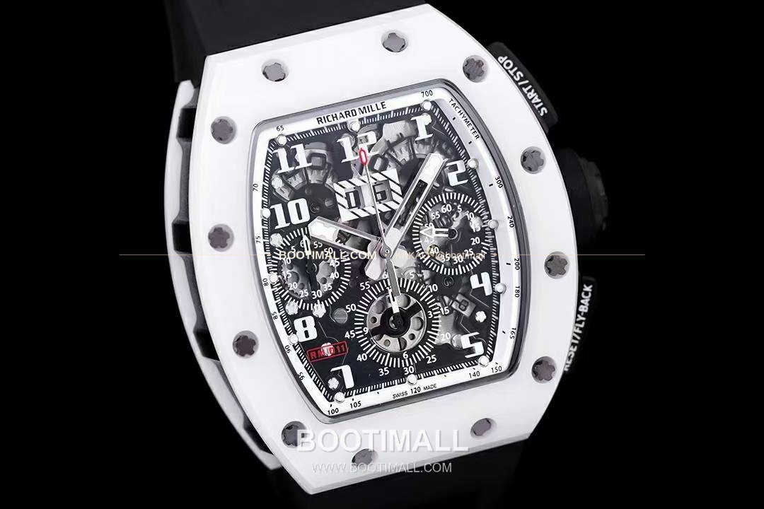 리차드밀 RM11-FM 플라이백 크로노그래프 카본 세라믹 스켈레톤 오토매틱 Richard Mille RM11-FM Flyback Chronograph Carbon Ceramic Skeleton Automatic 50mm 4