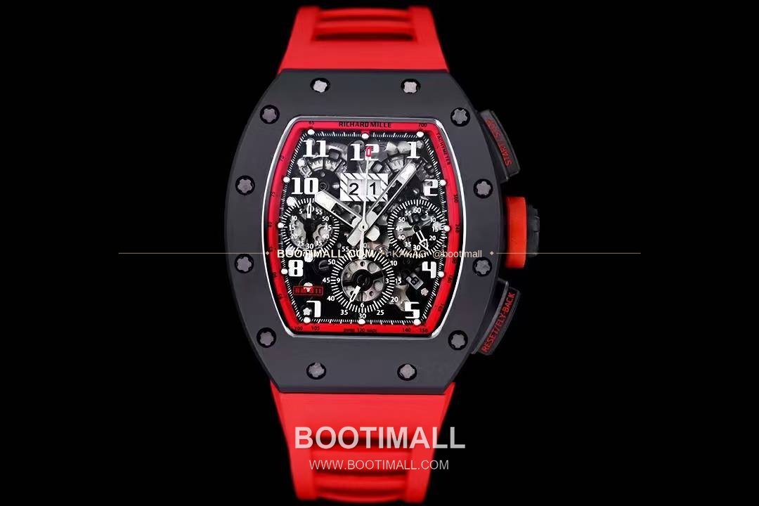 리차드밀 RM11-FM 플라이백 크로노그래프 카본 세라믹 스켈레톤 오토매틱 Richard Mille RM11-FM Flyback Chronograph Carbon Ceramic Skeleton Automatic 50mm 1