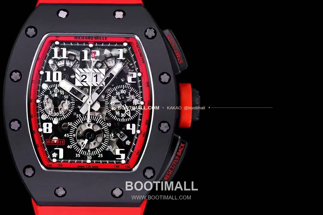 리차드밀 RM11-FM 플라이백 크로노그래프 카본 세라믹 스켈레톤 오토매틱 Richard Mille RM11-FM Flyback Chronograph Carbon Ceramic Skeleton Automatic 50mm 2