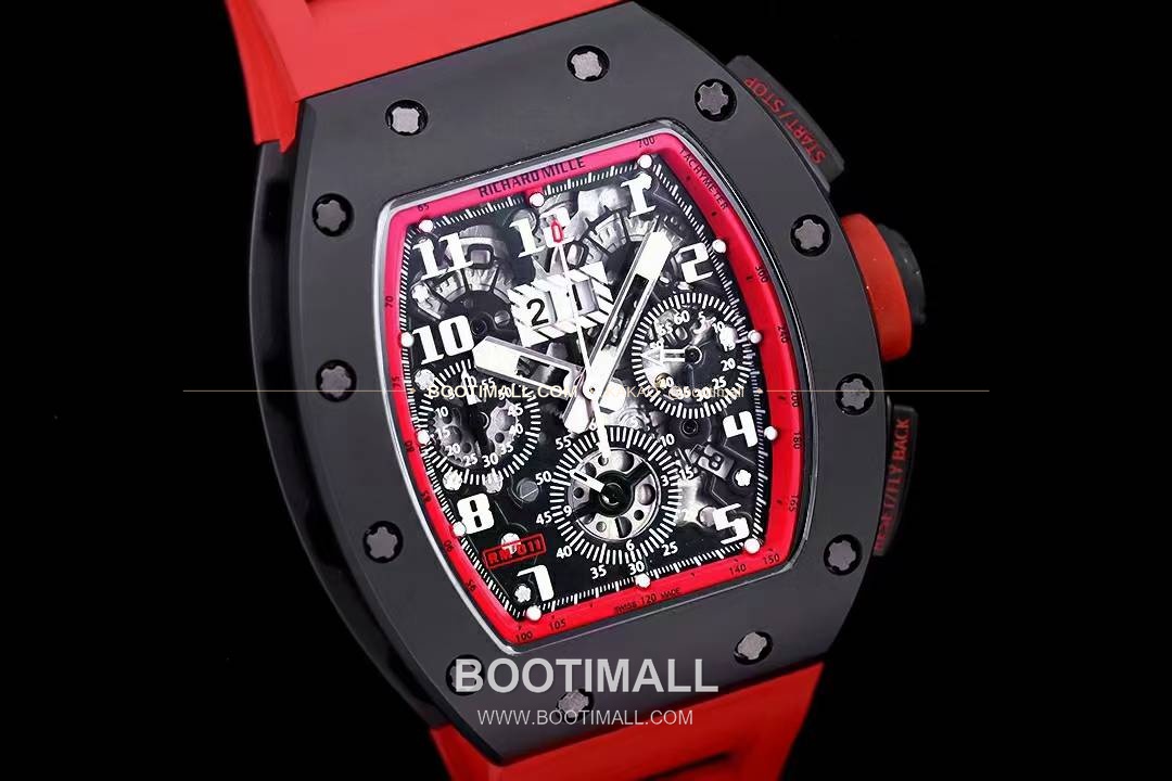 리차드밀 RM11-FM 플라이백 크로노그래프 카본 세라믹 스켈레톤 오토매틱 Richard Mille RM11-FM Flyback Chronograph Carbon Ceramic Skeleton Automatic 50mm 4