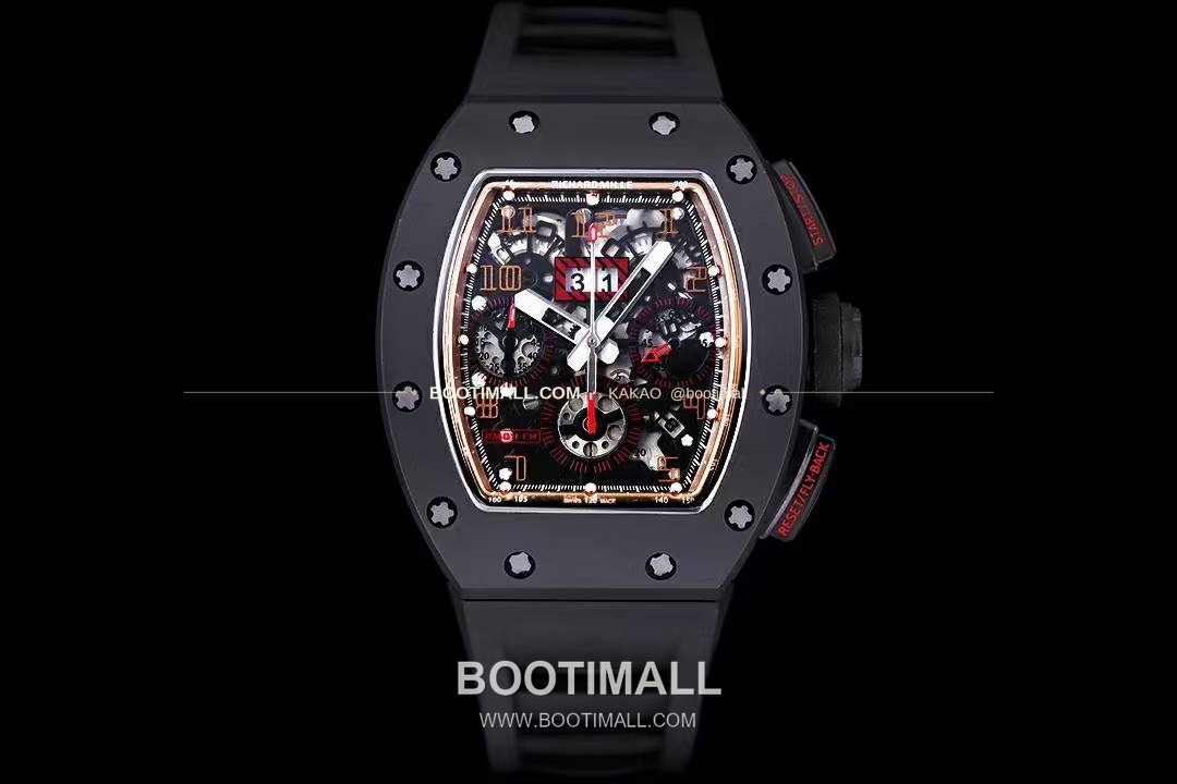 리차드밀 RM11-FM 플라이백 크로노그래프 카본 세라믹 스켈레톤 오토매틱 Richard Mille RM11-FM Flyback Chronograph Carbon Ceramic Skeleton Automatic 50mm 1