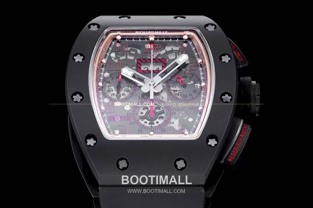 리차드밀 RM11-FM 플라이백 크로노그래프 카본 세라믹 스켈레톤 오토매틱 Richard Mille RM11-FM Flyback Chronograph Carbon Ceramic Skeleton Automatic 50mm 3