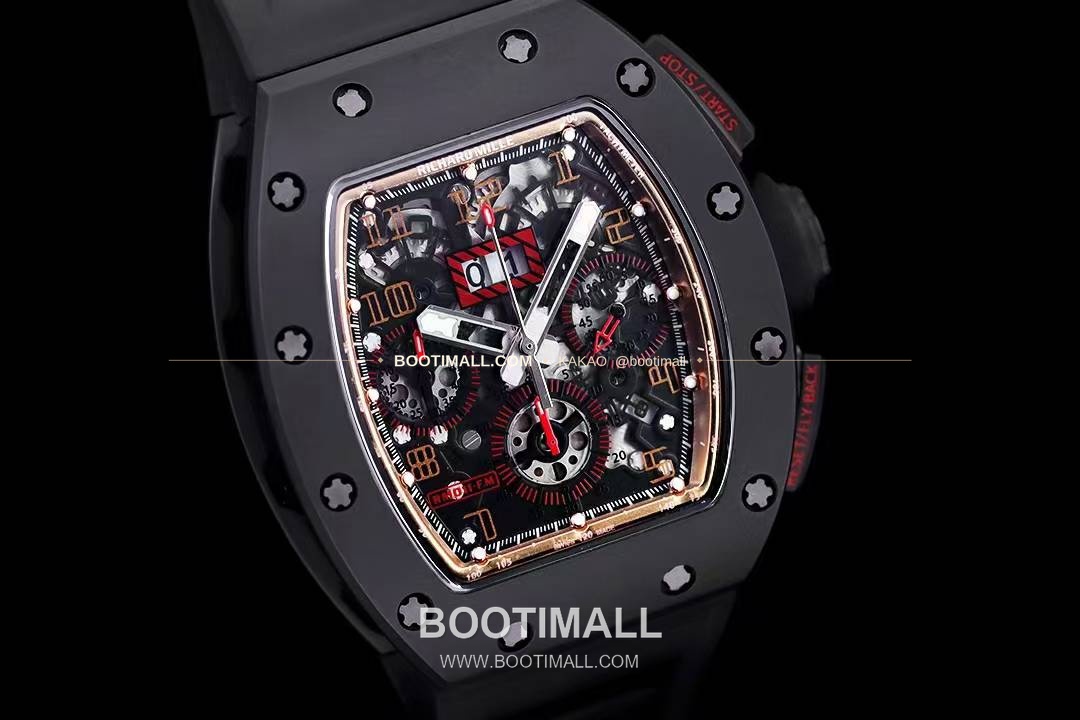 리차드밀 RM11-FM 플라이백 크로노그래프 카본 세라믹 스켈레톤 오토매틱 Richard Mille RM11-FM Flyback Chronograph Carbon Ceramic Skeleton Automatic 50mm 4