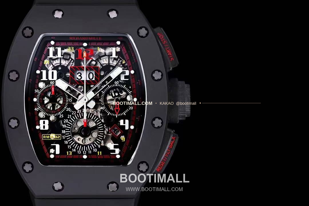 리차드밀 RM11-FM 플라이백 크로노그래프 카본 세라믹 스켈레톤 오토매틱 Richard Mille RM11-FM Flyback Chronograph Carbon Ceramic Skeleton Automatic 50mm 2