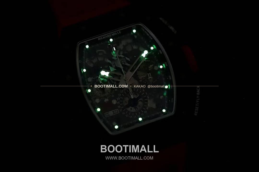 리차드밀 RM11-FM 플라이백 크로노그래프 카본 세라믹 스켈레톤 오토매틱 Richard Mille RM11-FM Flyback Chronograph Carbon Ceramic Skeleton Automatic 50mm 9