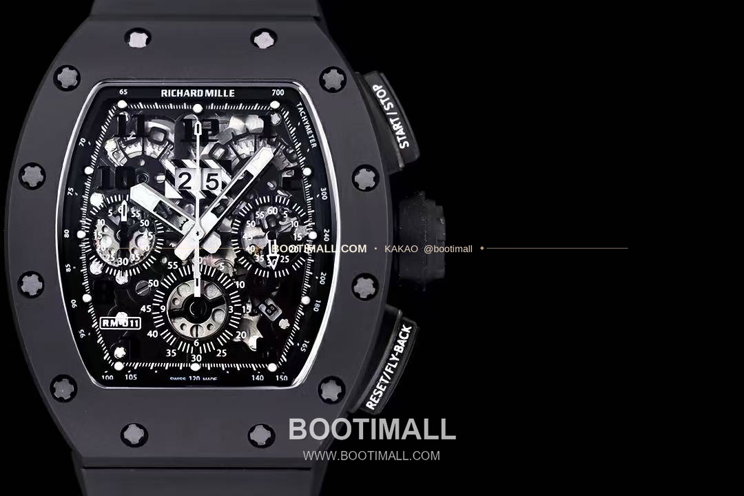 리차드밀 RM11-FM 플라이백 크로노그래프 카본 세라믹 스켈레톤 오토매틱 Richard Mille RM11-FM Flyback Chronograph Carbon Ceramic Skeleton Automatic 50mm 2