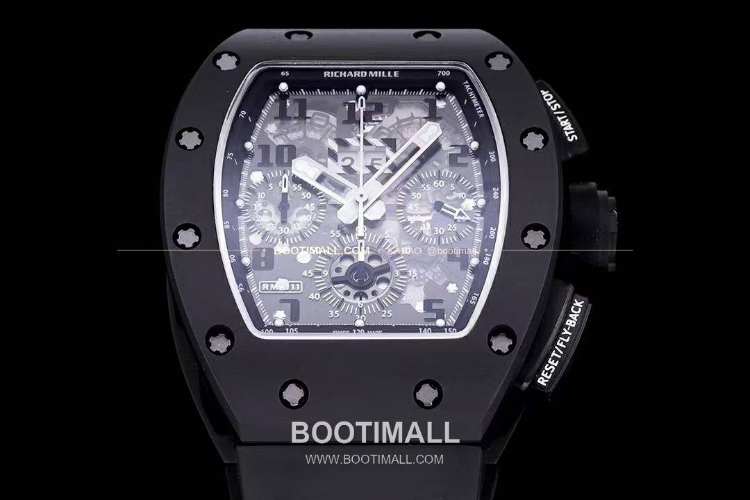 리차드밀 RM11-FM 플라이백 크로노그래프 카본 세라믹 스켈레톤 오토매틱 Richard Mille RM11-FM Flyback Chronograph Carbon Ceramic Skeleton Automatic 50mm 3