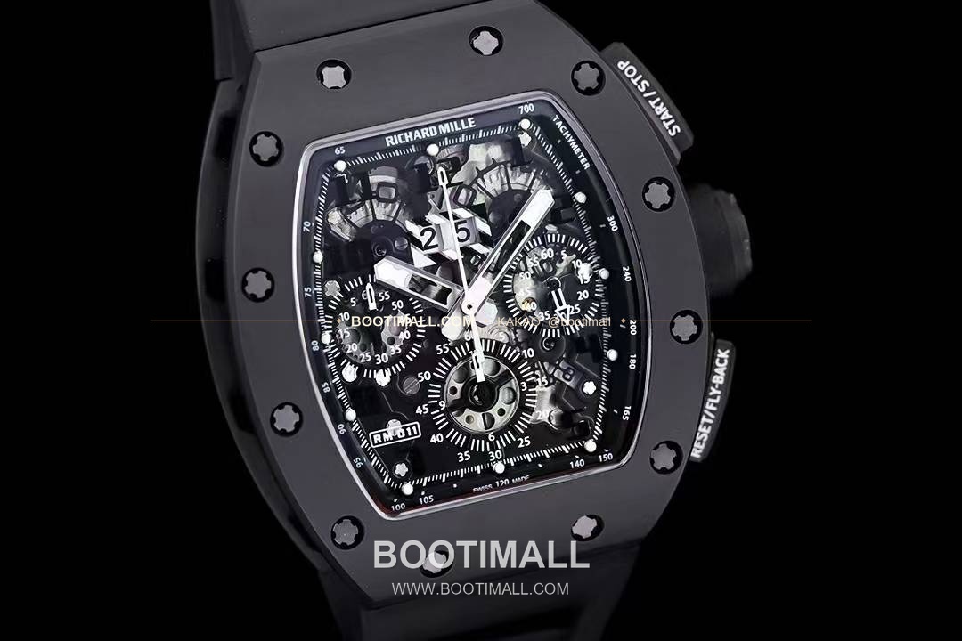 리차드밀 RM11-FM 플라이백 크로노그래프 카본 세라믹 스켈레톤 오토매틱 Richard Mille RM11-FM Flyback Chronograph Carbon Ceramic Skeleton Automatic 50mm 4