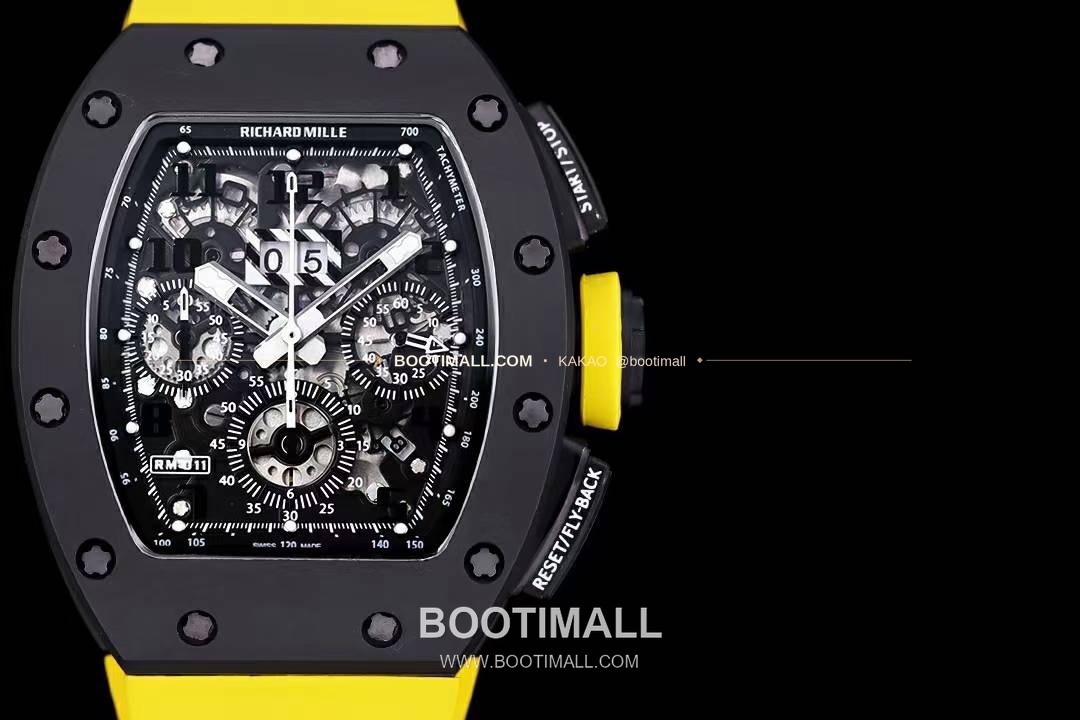 리차드밀 RM11-FM 플라이백 크로노그래프 카본 세라믹 스켈레톤 오토매틱 Richard Mille RM11-FM Flyback Chronograph Carbon Ceramic Skeleton Automatic 50mm 2
