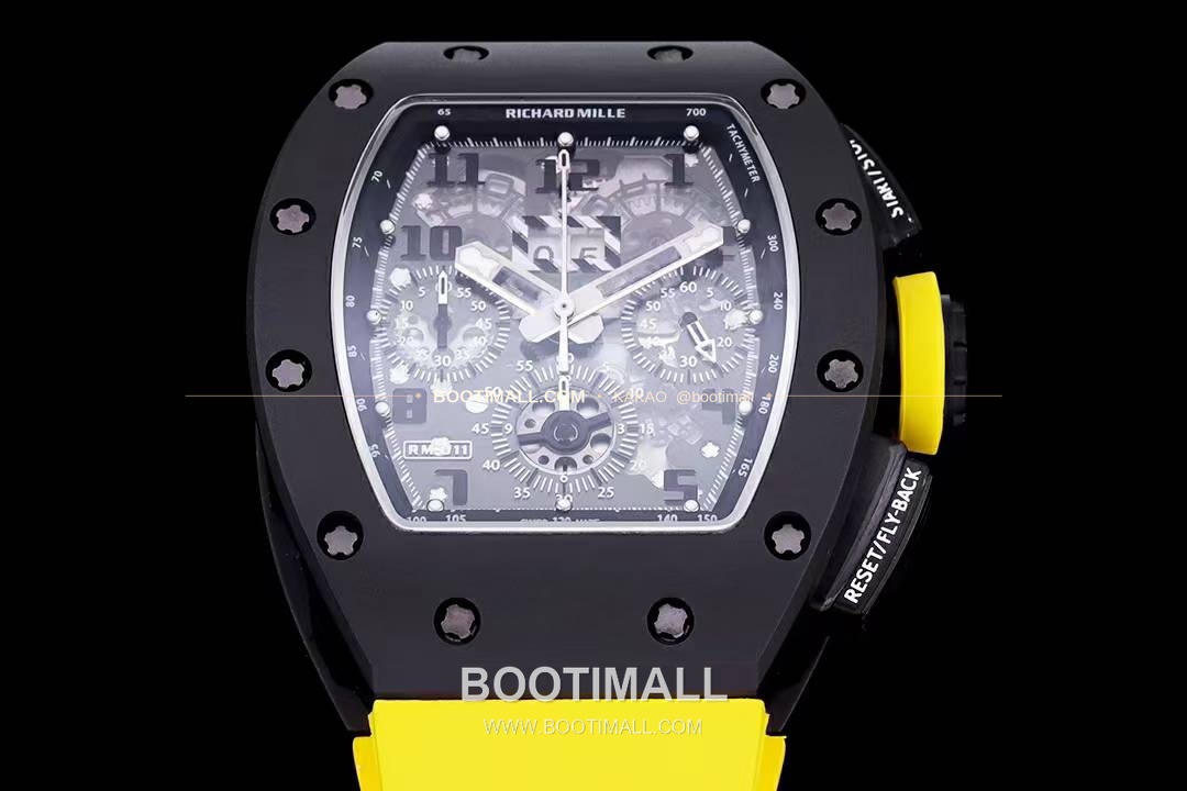 리차드밀 RM11-FM 플라이백 크로노그래프 카본 세라믹 스켈레톤 오토매틱 Richard Mille RM11-FM Flyback Chronograph Carbon Ceramic Skeleton Automatic 50mm 3