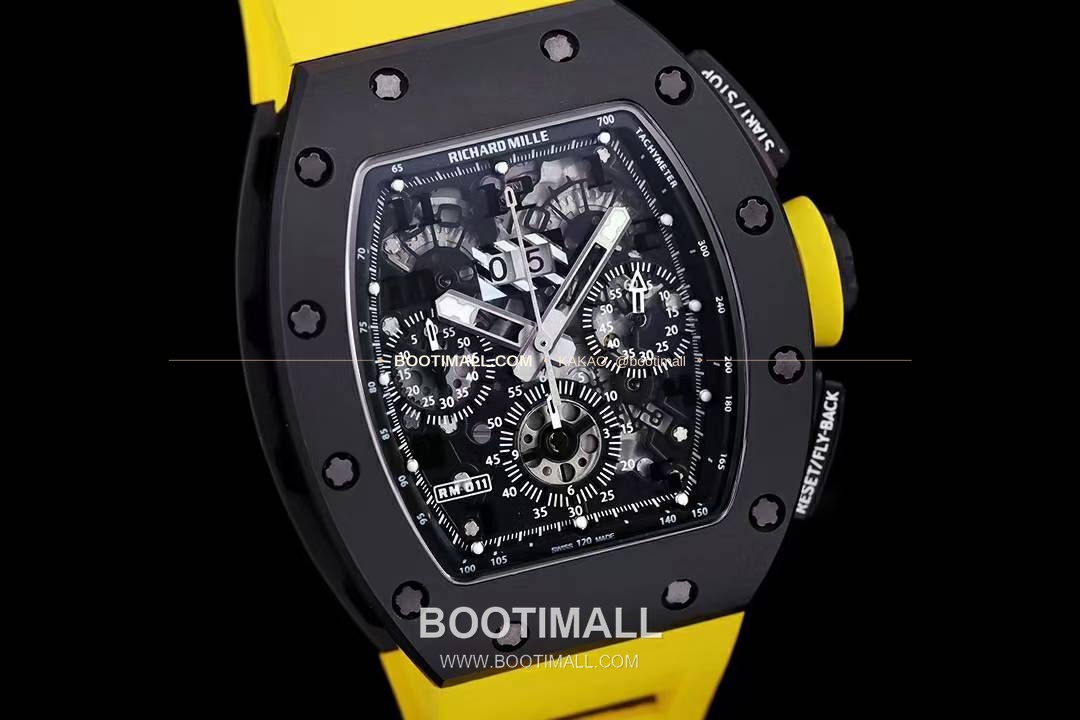 리차드밀 RM11-FM 플라이백 크로노그래프 카본 세라믹 스켈레톤 오토매틱 Richard Mille RM11-FM Flyback Chronograph Carbon Ceramic Skeleton Automatic 50mm 4