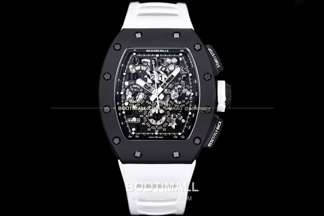 리차드밀 RM11-FM 플라이백 크로노그래프 카본 세라믹 스켈레톤 오토매틱 Richard Mille RM11-FM Flyback Chronograph Carbon Ceramic Skeleton Automatic 50mm 1