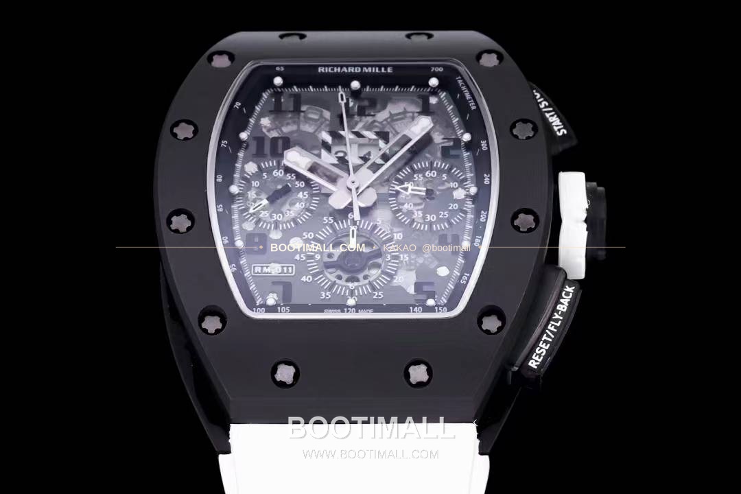 리차드밀 RM11-FM 플라이백 크로노그래프 카본 세라믹 스켈레톤 오토매틱 Richard Mille RM11-FM Flyback Chronograph Carbon Ceramic Skeleton Automatic 50mm 3