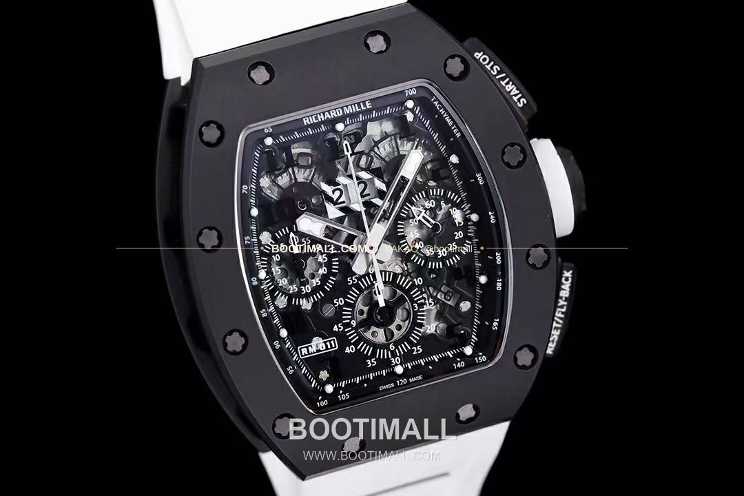 리차드밀 RM11-FM 플라이백 크로노그래프 카본 세라믹 스켈레톤 오토매틱 Richard Mille RM11-FM Flyback Chronograph Carbon Ceramic Skeleton Automatic 50mm 4