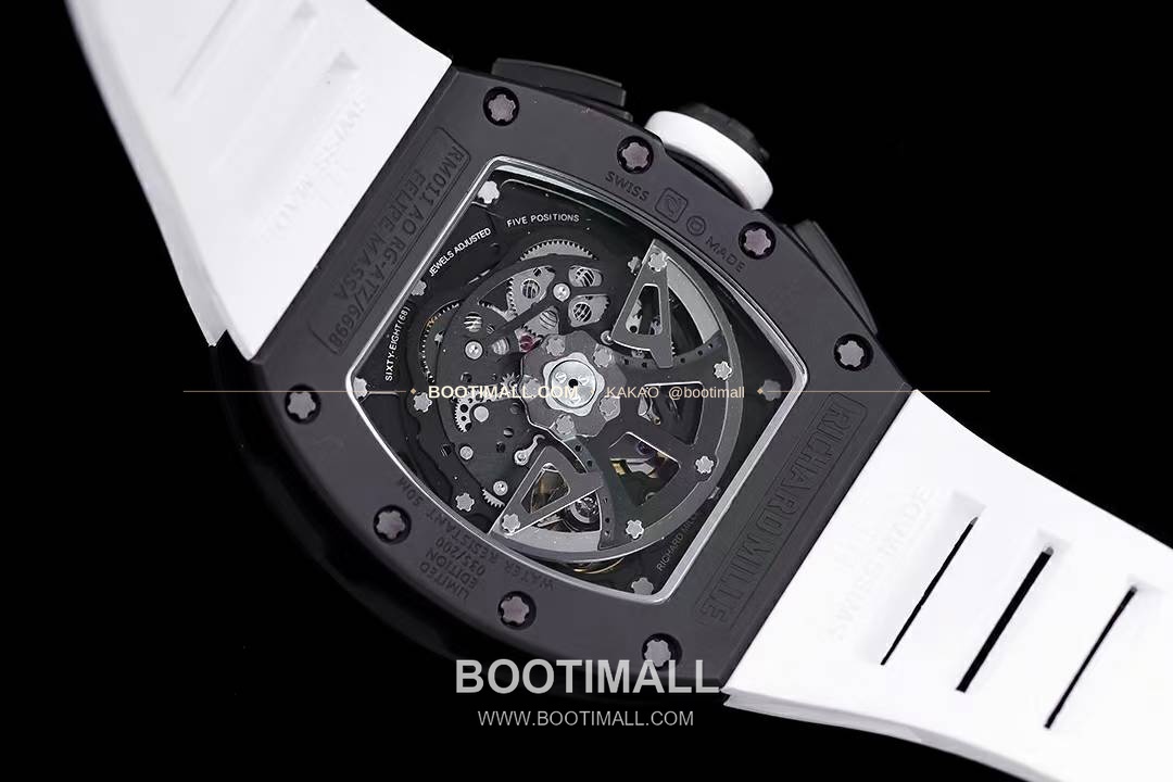 리차드밀 RM11-FM 플라이백 크로노그래프 카본 세라믹 스켈레톤 오토매틱 Richard Mille RM11-FM Flyback Chronograph Carbon Ceramic Skeleton Automatic 50mm 7