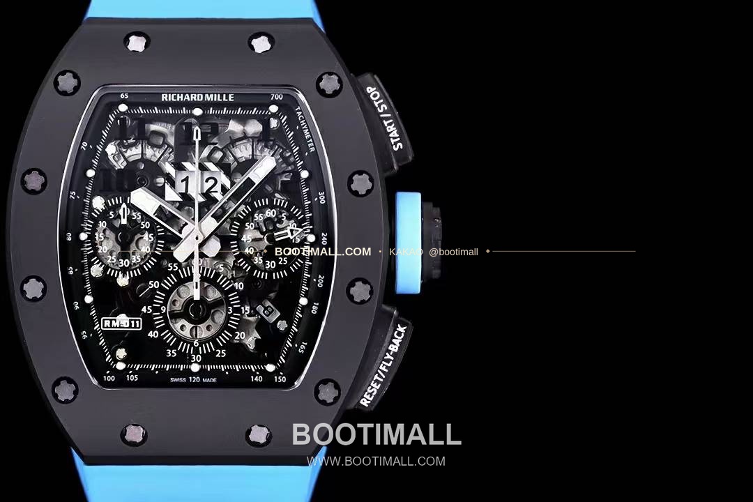 리차드밀 RM11-FM 플라이백 크로노그래프 카본 세라믹 스켈레톤 오토매틱 Richard Mille RM11-FM Flyback Chronograph Carbon Ceramic Skeleton Automatic 50mm 2