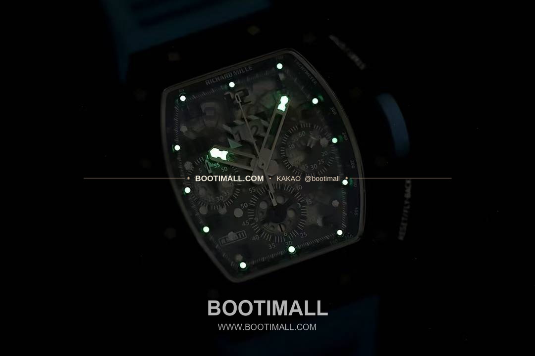 리차드밀 RM11-FM 플라이백 크로노그래프 카본 세라믹 스켈레톤 오토매틱 Richard Mille RM11-FM Flyback Chronograph Carbon Ceramic Skeleton Automatic 50mm 9