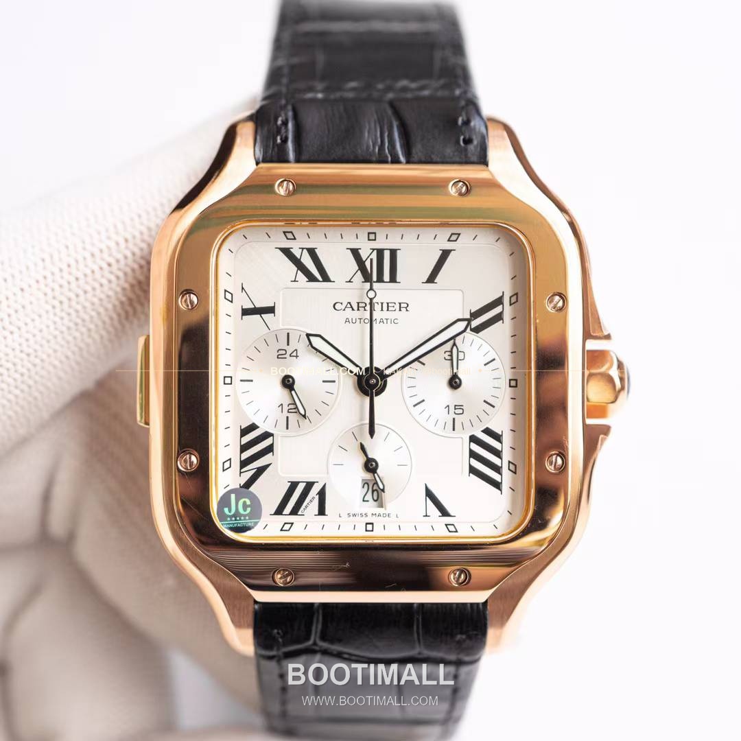 까르띠에 산토스 드 까르띠에 크로노그래프 블랙다이얼 오토매틱 Cartier Santos de Cartier Chronograph Black Dial Automatic WSSA0017 43x51mm 1