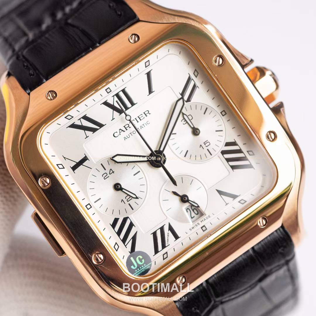 까르띠에 산토스 드 까르띠에 크로노그래프 블랙다이얼 오토매틱 Cartier Santos de Cartier Chronograph Black Dial Automatic WSSA0017 43x51mm 2