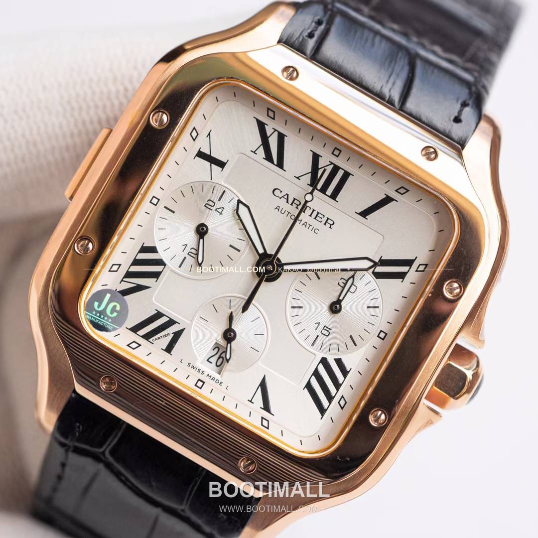 까르띠에 산토스 드 까르띠에 크로노그래프 블랙다이얼 오토매틱 Cartier Santos de Cartier Chronograph Black Dial Automatic WSSA0017 43x51mm 3