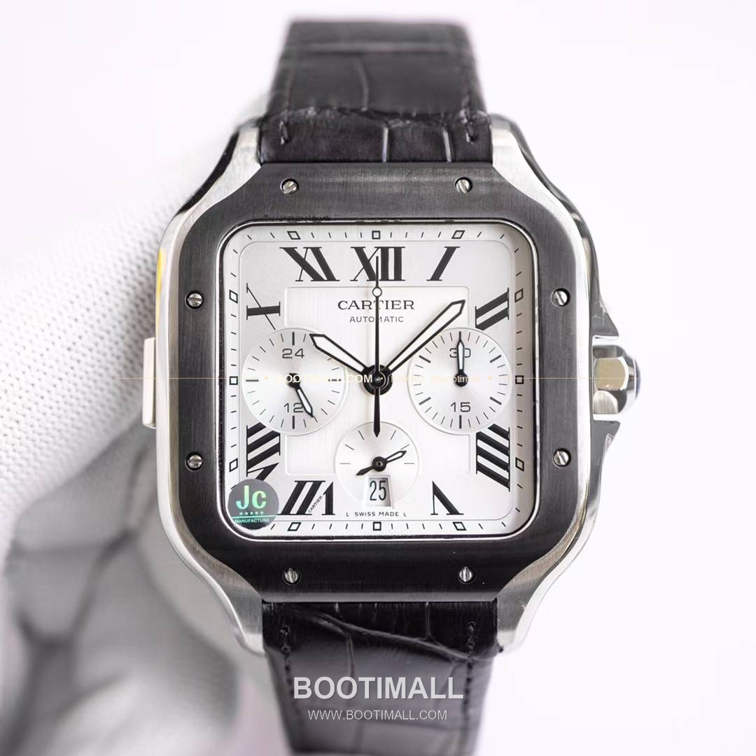 까르띠에 산토스 드 까르띠에 크로노그래프 블랙다이얼 오토매틱 Cartier Santos de Cartier Chronograph Black Dial Automatic WSSA0017 43x51mm 1