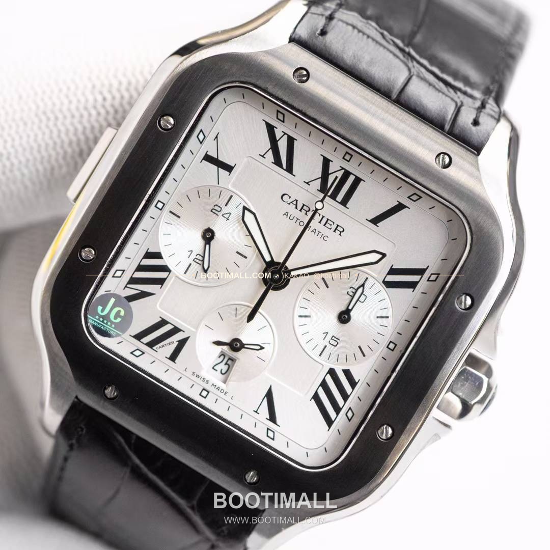 까르띠에 산토스 드 까르띠에 크로노그래프 블랙다이얼 오토매틱 Cartier Santos de Cartier Chronograph Black Dial Automatic WSSA0017 43x51mm 3