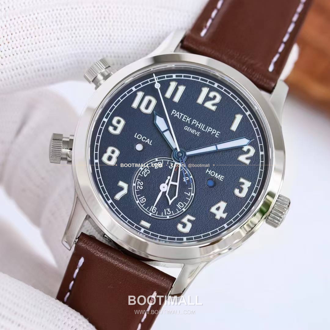 파텍필립 칼라트라바 파일럿 트래블타임 듀얼타임 블루다이얼 오토매틱 Patek Philippe Calatrava Pilot Travel Time Dual Time Blue Dial Automatic Ref.5524 42mm 3
